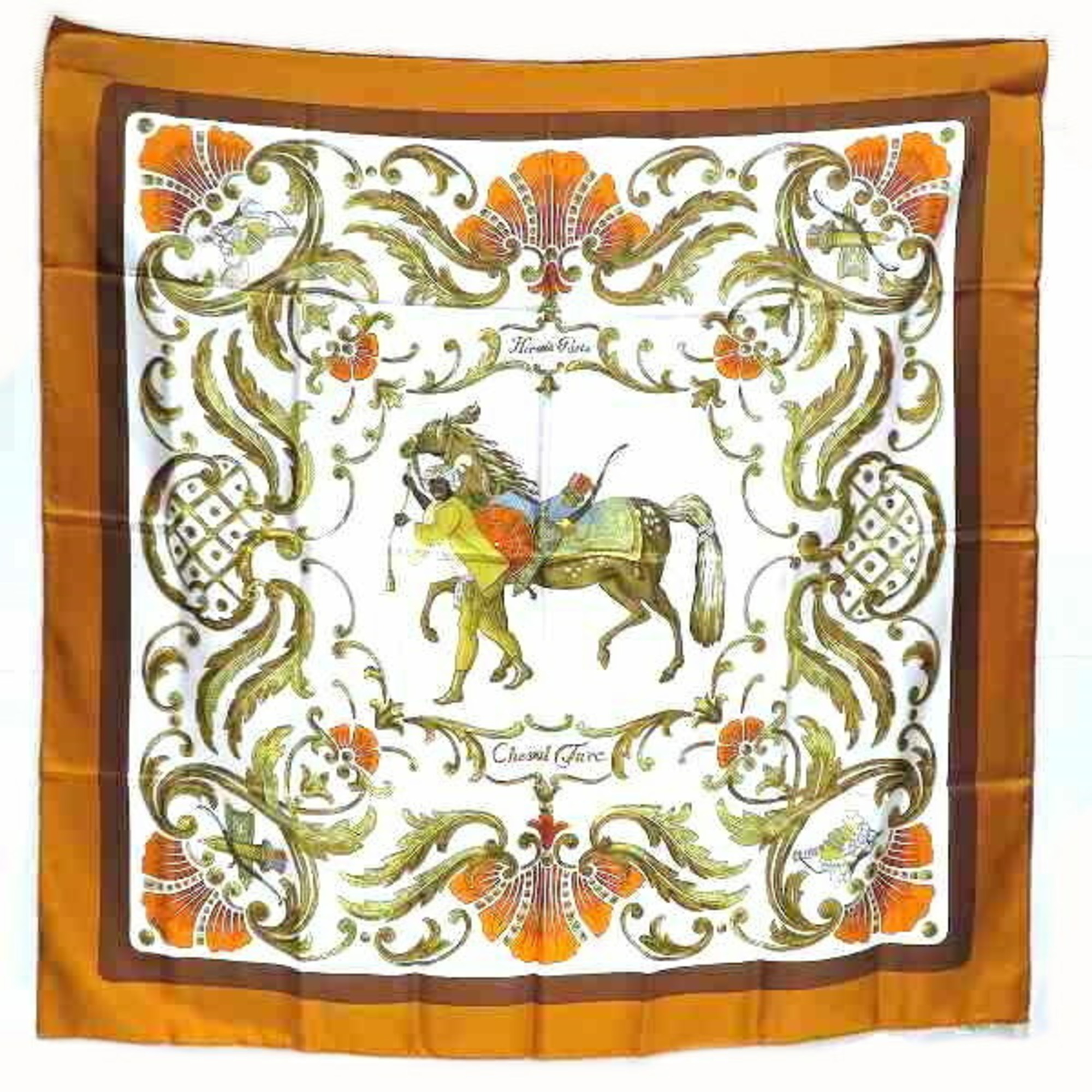 Hermes Carre 90 Cheval Turc Turkish Horse Silk Brand Accessory Scarf Women's